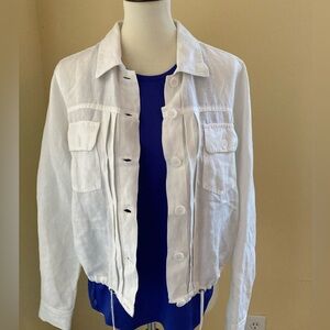 Velvet Heart White Linen Blend Jacket Size Small